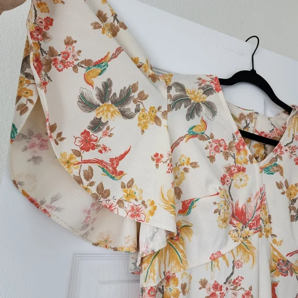 1970s Vintage Hippie Flutter Sleeve Boho Bohemian Dress #46 - Picture 4 of 9